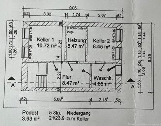 Grundriss Keller mit Maßen Grundriss Keller mit Maßen