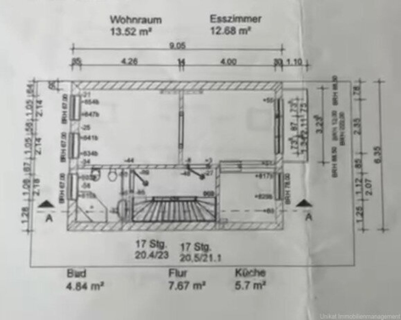 Grundriss Obergeschoss mit Maßen